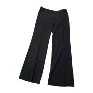 Theory Wide Leg Pants Size 4 Women Career Slacks Pockets Black Cotton Polyamide‎